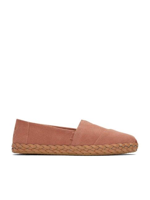 toms women's alpargata leather wrap rose gold plimsolls