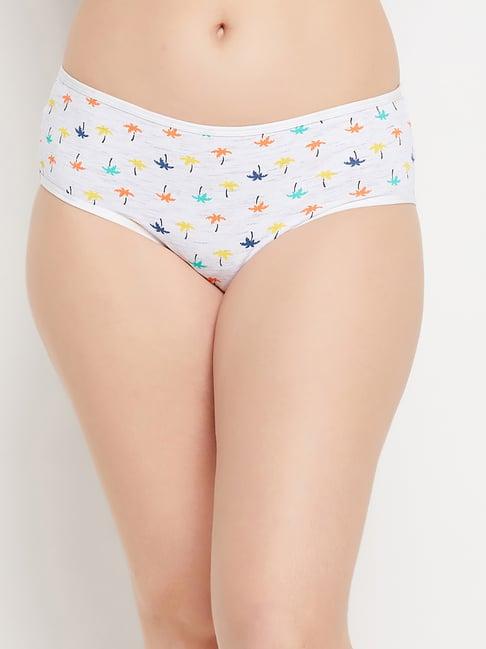 clovia off white printed hipster panty