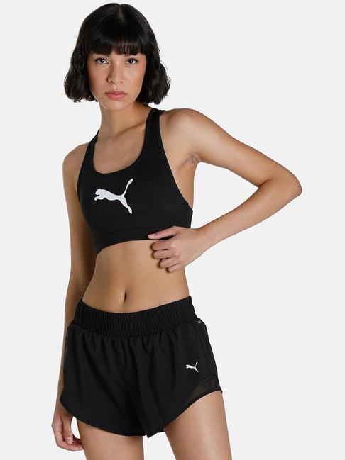 puma black logo sports bra