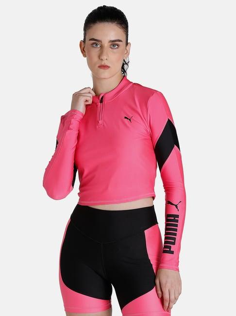 puma pink regular fit crop top