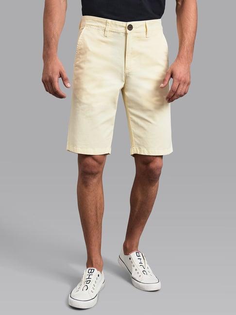 beverly hills polo club yellow slim fit chino shorts