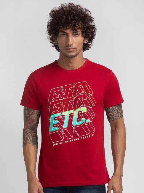 globus red printed t-shirt