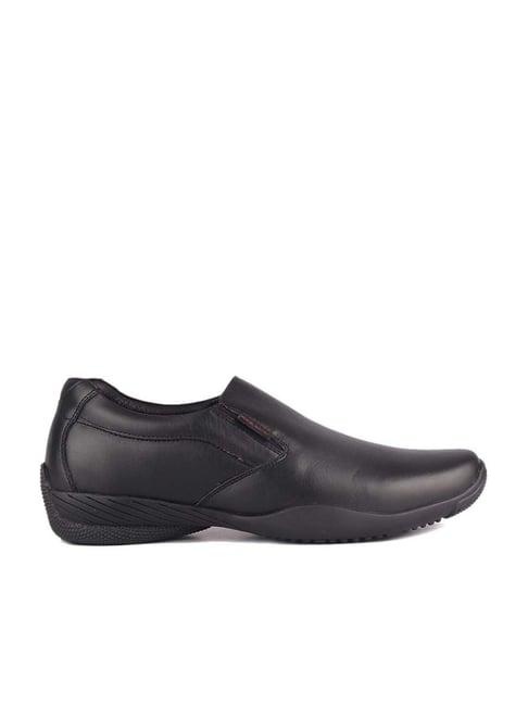 red chief men's black formal loafers