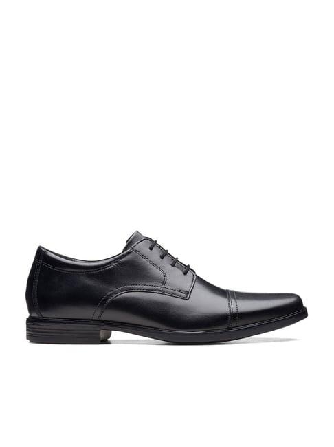 clarks men's howard cap black derby shoes