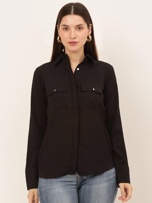 jainish black regular fit shirt