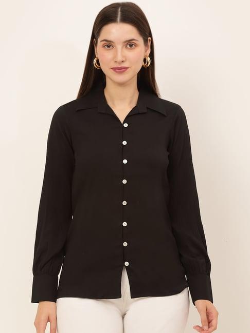 jainish black regular fit shirt