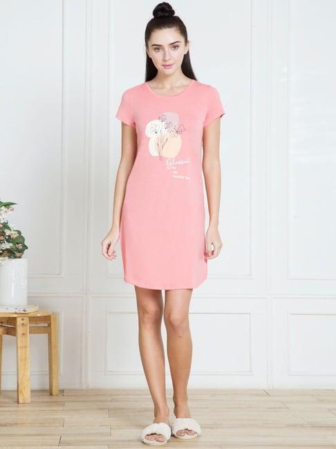 van heusen pink printed t-shirt