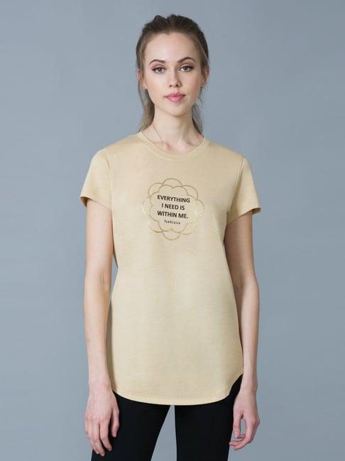 van heusen beige printed t-shirt