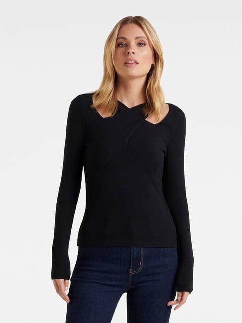 forever new black v neck top