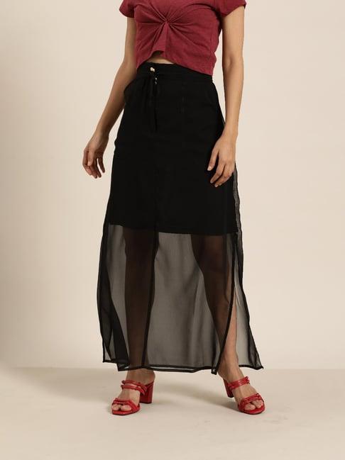 qurvii black maxi skirt