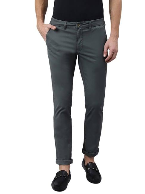 woods slate grey regular fit flat front trousers