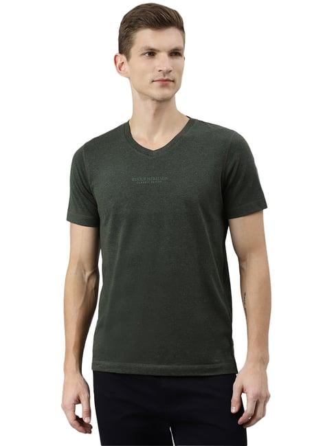 woods olive melange v-neck t-shirt