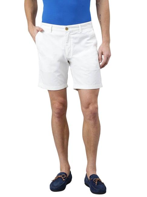 woods white regular fit chino shorts