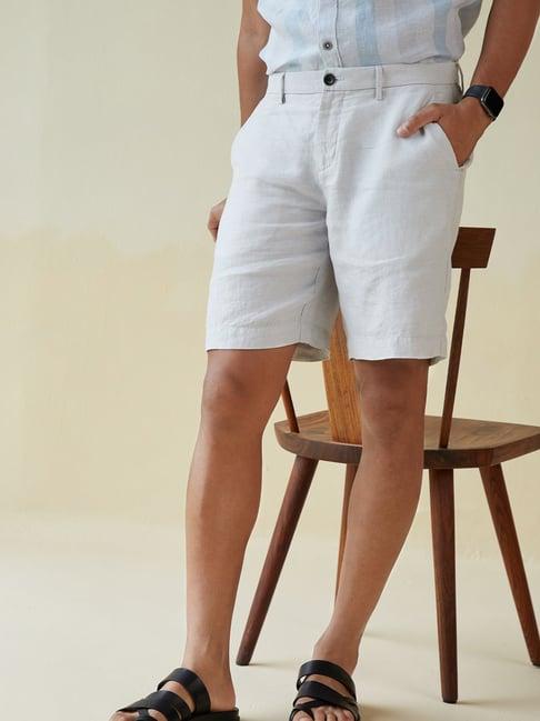 andamen light grey regular fit shorts