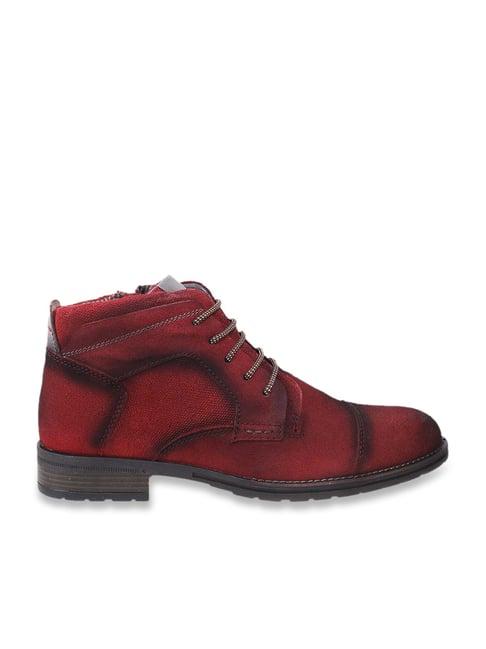 metro men's wine derby boots