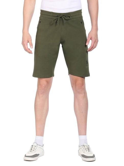 u.s. polo assn. olive cotton regular fit shorts