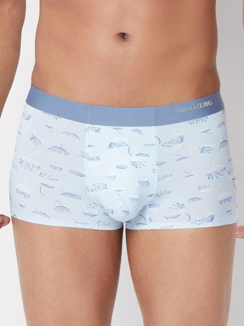 underjeans by spykar light blue printed trunks