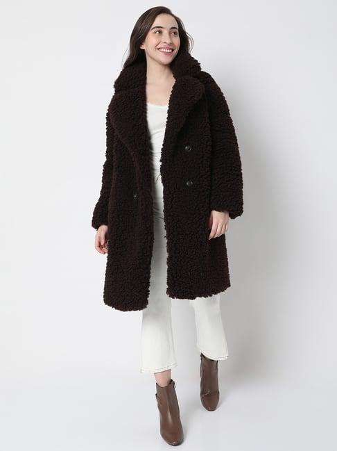 vero moda brown full sleeves coat