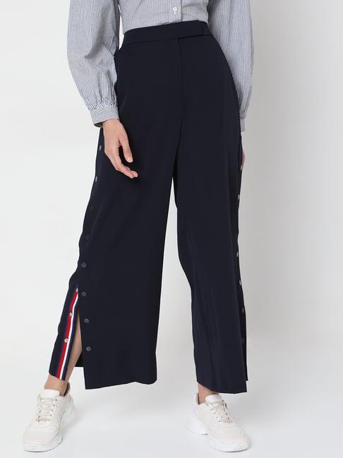 vero moda navy regular fit pants