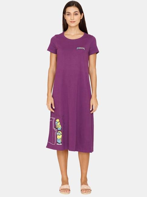 rosaline by zivame purple night dress