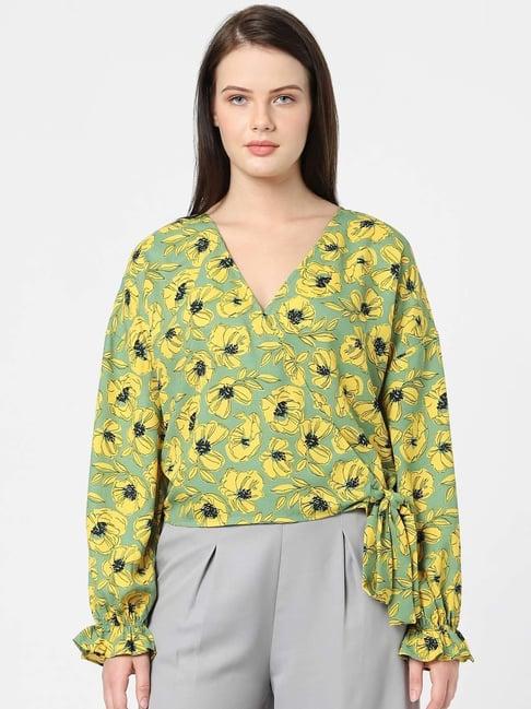 vero moda green printed top