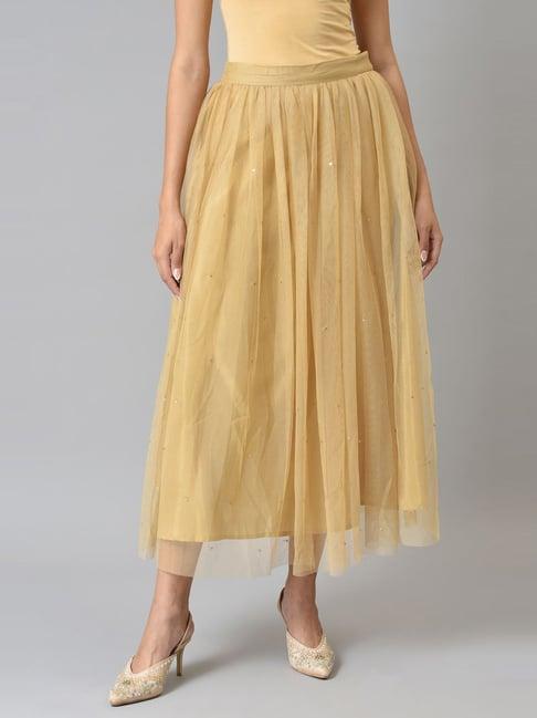 w golden embroidered skirt