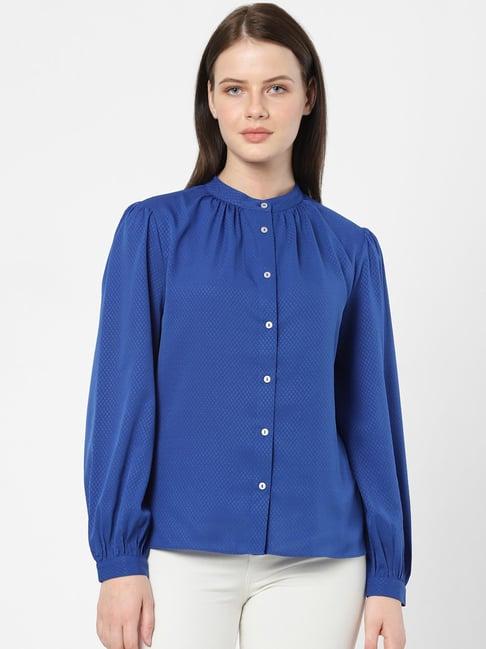 vero moda blue regular fit shirt