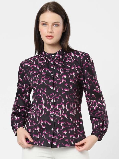 vero moda black printed shirt