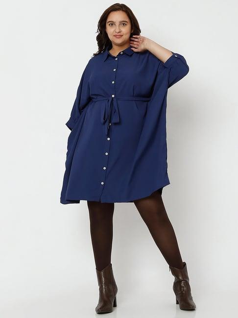 vero moda curve blue shirt dress