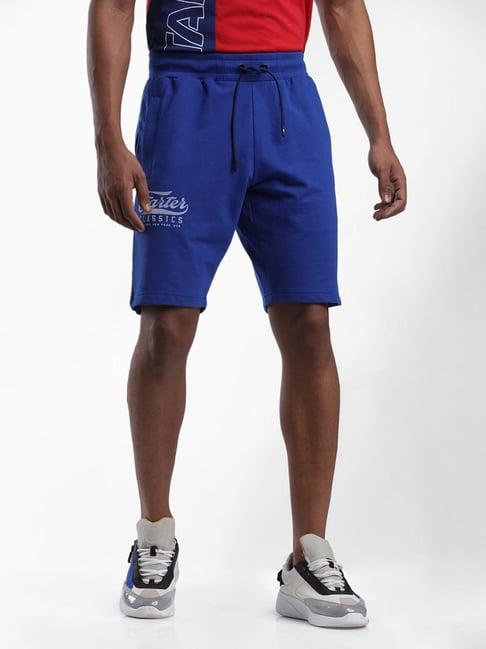 starter royal blue regular fit shorts