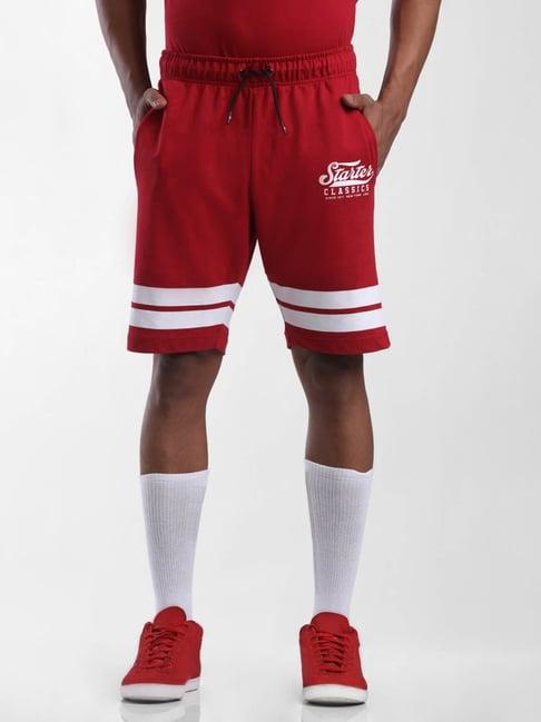 starter red cotton shorts