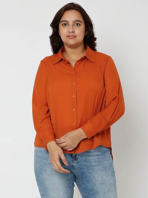 vero moda curve rust shirt