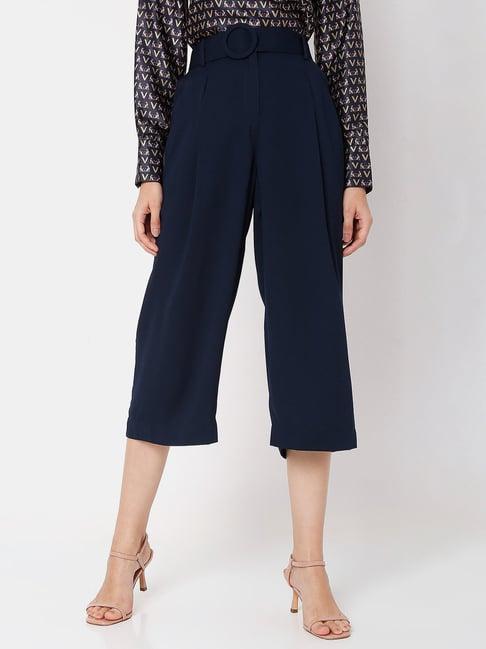 vero moda navy regular fit pants