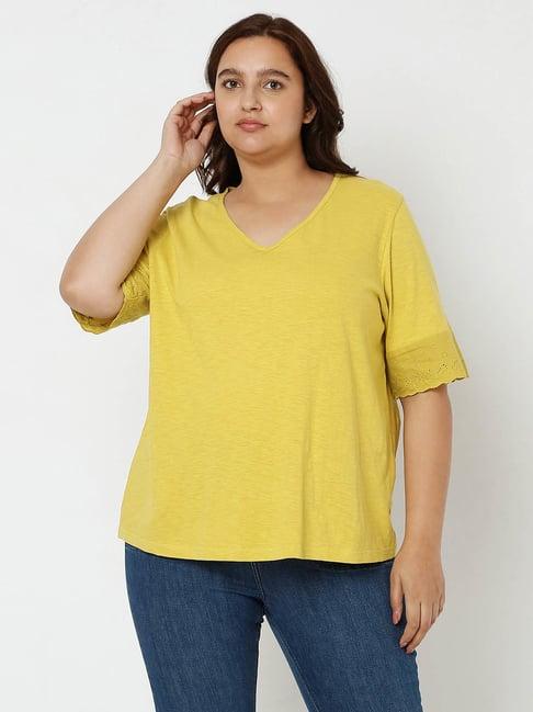 vero moda curve olive cotton top