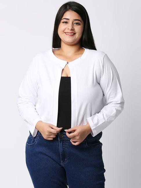 style quotient white cotton shrug