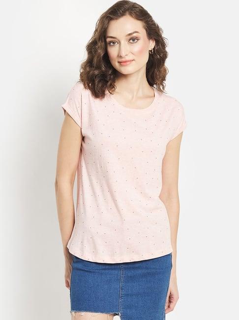 mettle pink cotton printed t-shirt