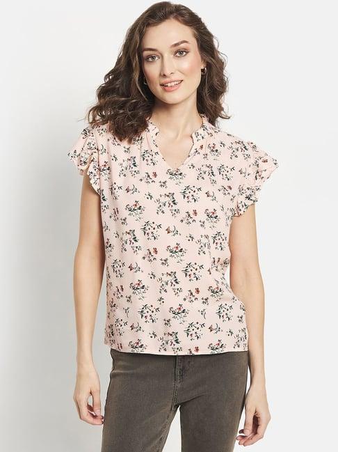 mettle pink cotton printed top