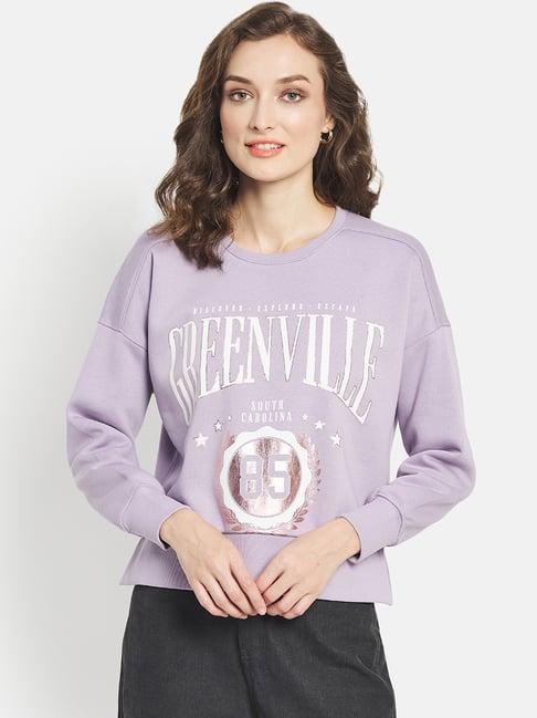 mettle purple printed sweatshirt