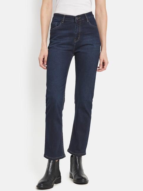 mettle navy cotton mid rise jeans