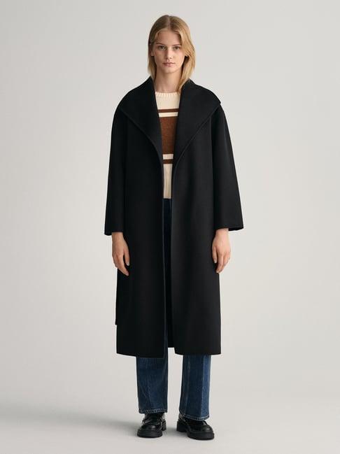 gant black full sleeves overcoat