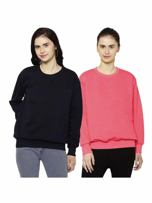 vimal jonney navy & pink round neck pullover - pack of 2