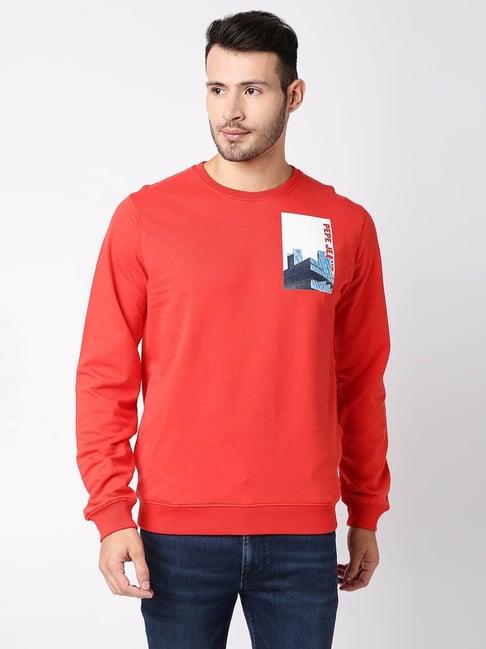 pepe jeans coral full sleeves round neck sweatshirt