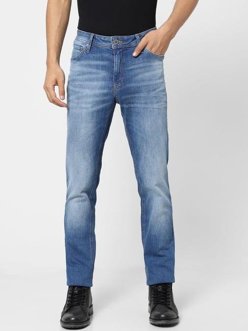 jack & jones blue skinny fit low rise jeans