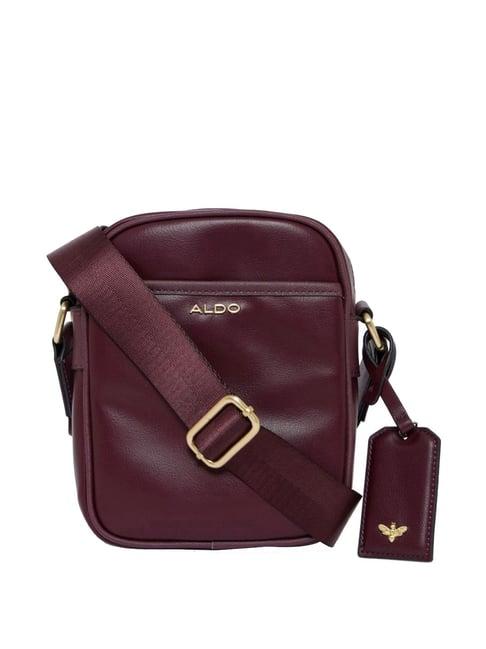 aldo maroon solid medium cross body bag