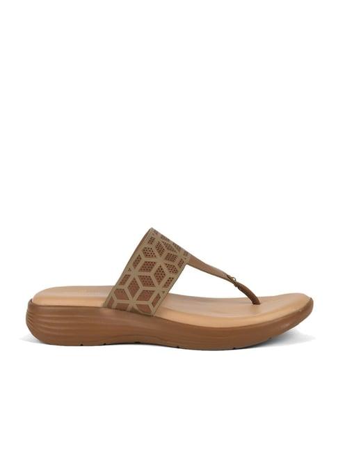 senorita by liberty women's tan thong wedges