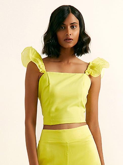 cover story yellow crop top