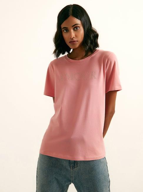 cover story pink crew t-shirt