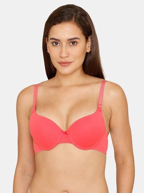 zivame coral under wired padded push up bra