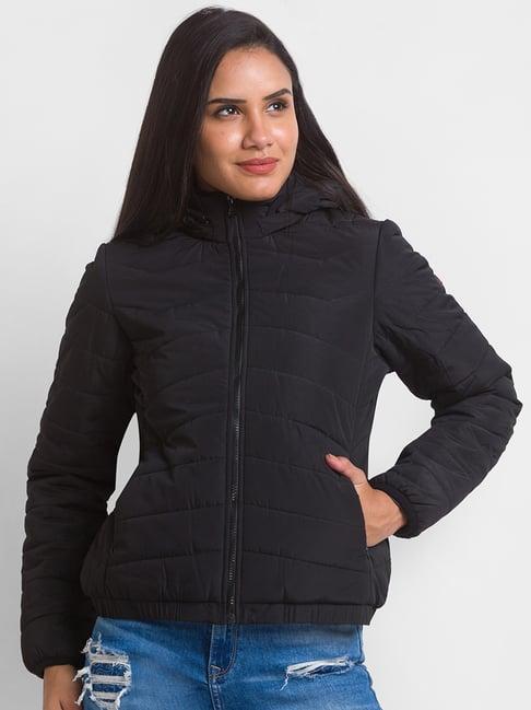 spykar black regular fit jacket