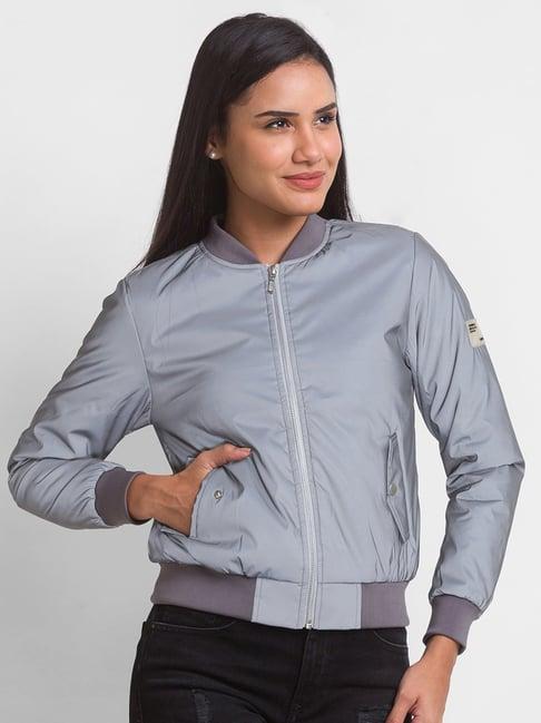 spykar silver regular fit jacket